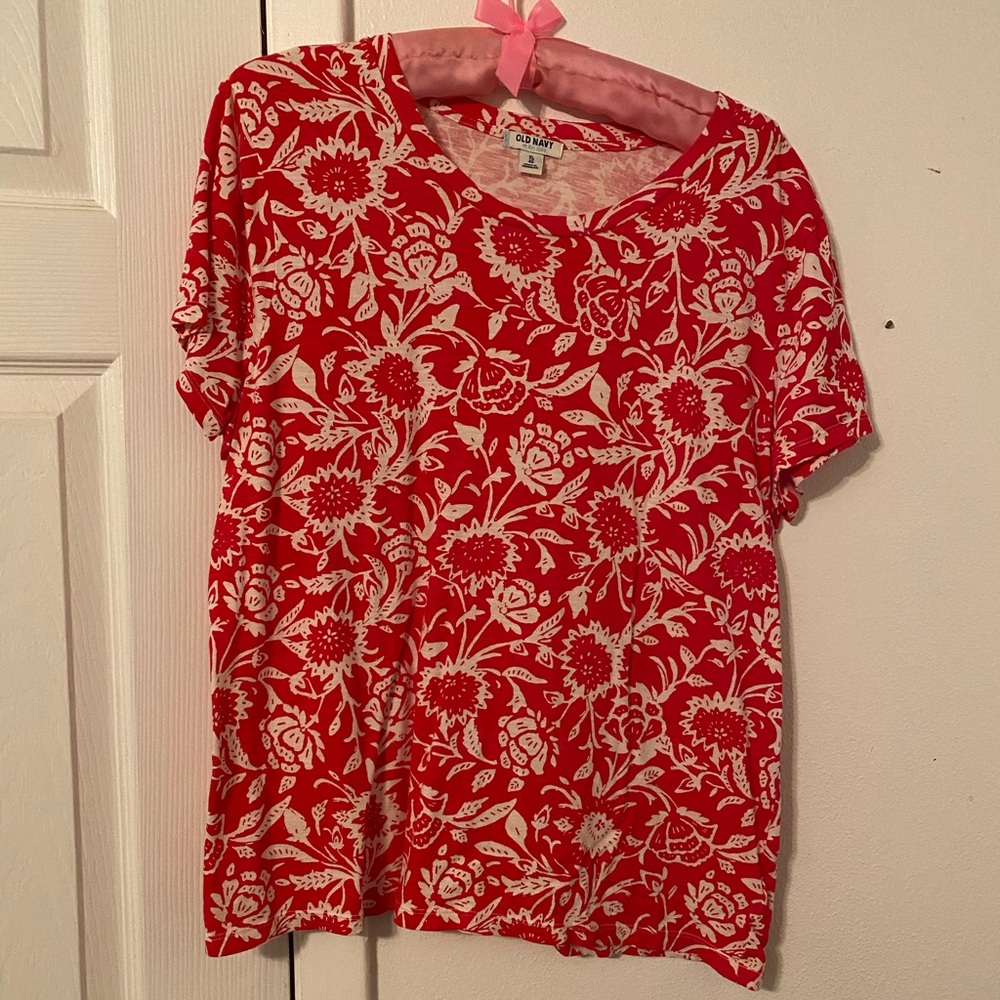 Red Floral Old Navy Shirt